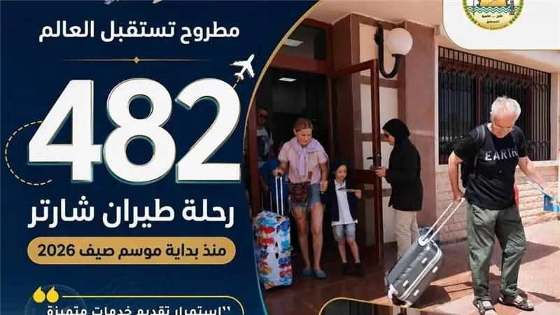 مطروح تستقبل 482 رحلة طيران شارتر منذ بداية موسم صيف 2026