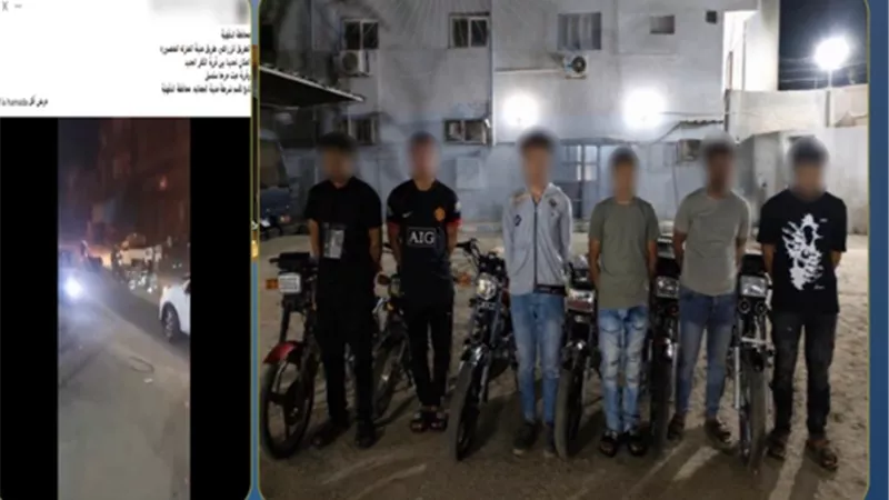 ضبط 6 شباب استعرضوا بدراجات نارية في شوارع الدقهلية