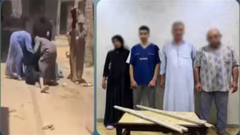 ضبط 4 أشخاص تعدوا على سيدة بالعصي الخشبية في كفر الشيخ 