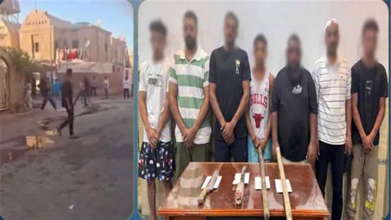 ضبط 7 أشخاص لقيامهم بالتعدي على بعضهم بالضرب بإستخدام أسلحة بيضاء بالجيزة