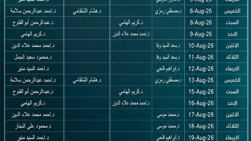 مستشفى الجهاز التنفسي والرعاية الرئوية بالسويس يعلن جدول العيادات الخارجية 