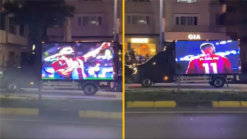 صور صلاح تغزو شوارع مدينة طرابزون والجماهير تهتف باسمه