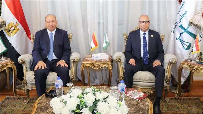 رئيس مجلس الدولة يستقبل رئيس جامعة المنصورة لتقديم التهنئة