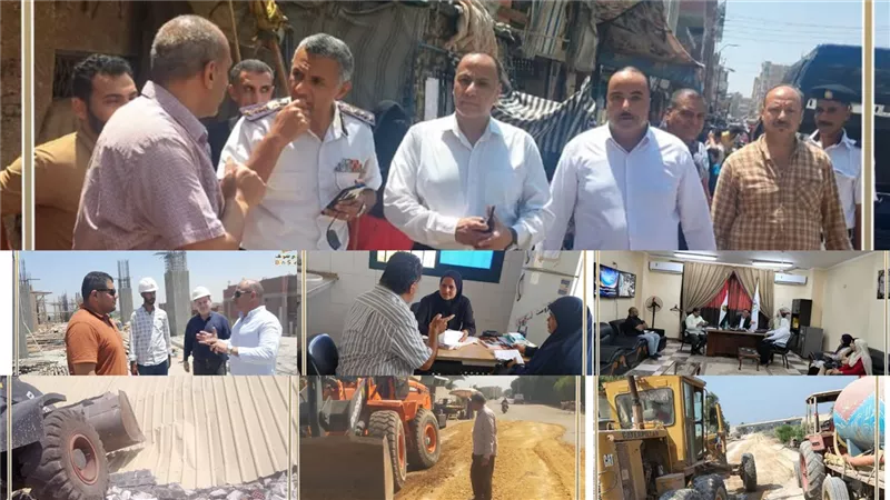 رفع 376 حالة إشغال بالفشن وتحرير إنذارات لمخالفات بيئية بسمسطا|صور