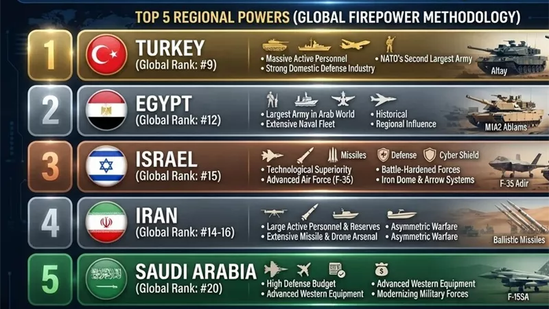 تفوق مصري يربك إسرائيل..الجيش المصري يتصدر تصنيف أقوى جيوش الشرق الأوسط لـ2026