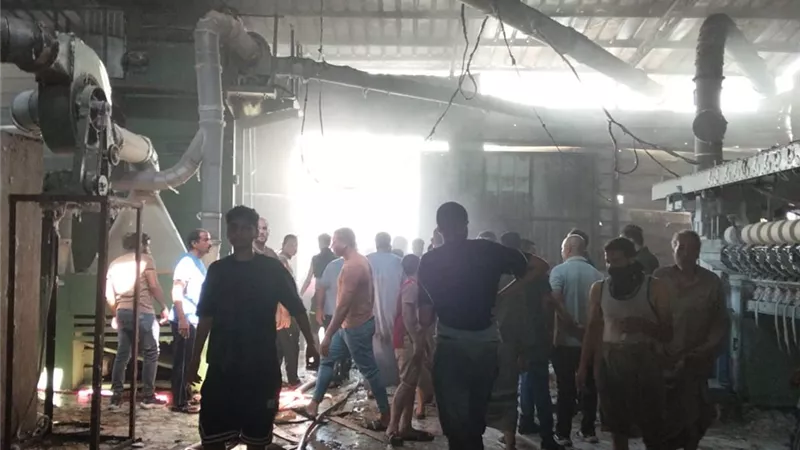 السيطرة على حريق داخل مصنع أقطان بقرية شبرابيل في السنطة دون إصابات