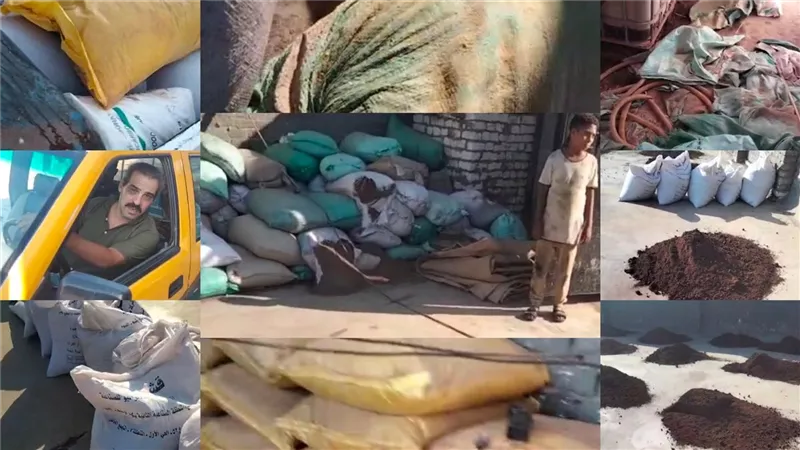 ضبط مصنع لإنتاج الفلفل الأسود المغشوش ببني سويف والتحفظ على 5.5 طن |صور