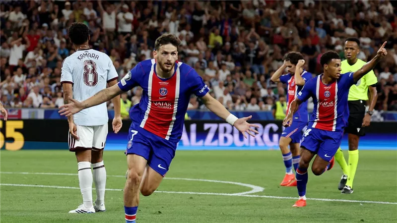 نتيجة وأهداف مباراة باريس سان جيرمان وأستون فيلا الشوط الثاني (2-1) بالسوبر