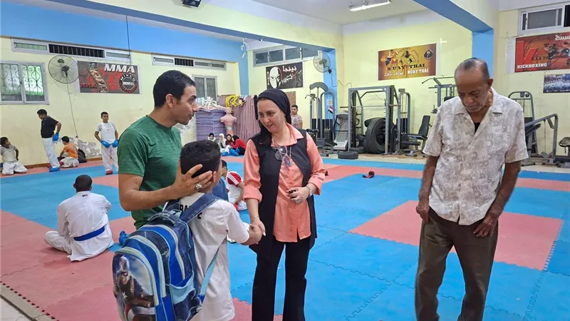 متابعة ميدانية لشباب الجزيرة بالسويس لتأكيد انتظام الأنشطة وتطبيق كود السباحة