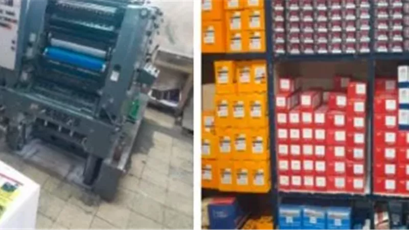 ألف ملصق و650 عبوة قطع غيار.. تفاصيل سقوط مطبعة تقليد العلامات التجارية بالجيز