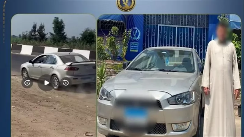 سائق يسير عكس الاتجاه أعلى كوبري بكفر صقر.. والتحفظ على السيارة