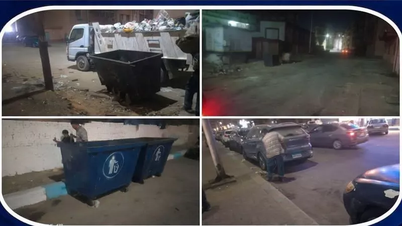 حي السويس يواصل حملات النظافة المسائية ورفع التراكمات بمختلف المناطق