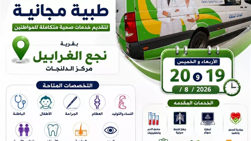 اليوم وغداً .. قافلة طبية مجانية بالدلنجات لتقديم خدمات صحية متكاملة للمواطنين