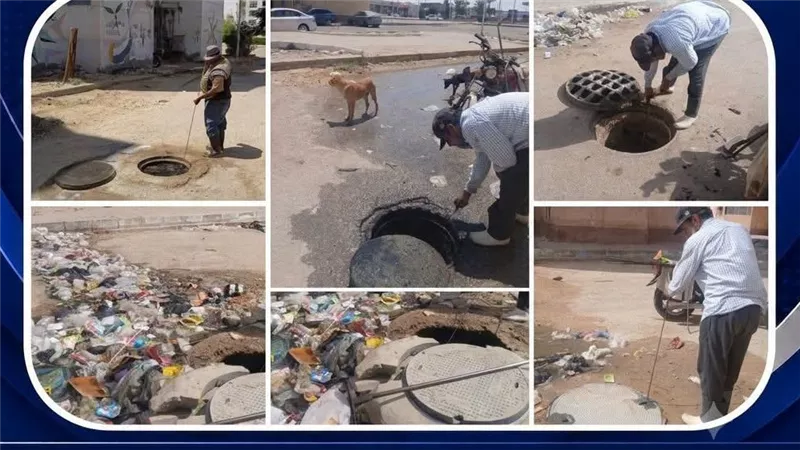 قبل حدوث الطفح.. حي عتاقة يكثف أعمال تسليك وتطهير شبكات الصرف الصحي بالسويس