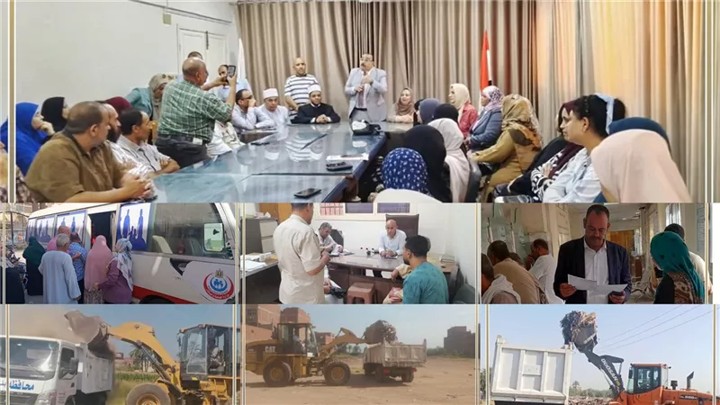 ايقاف اعمال بناء مخالف وإزالة تعديات ورفع اشغالات بمحافظة بنى سويف 