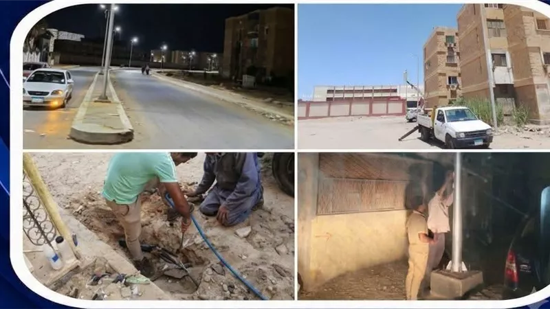 «فيصل» بالسويس يكثف أعمال صيانة وتأمين أعمدة وكابلات الإنارة