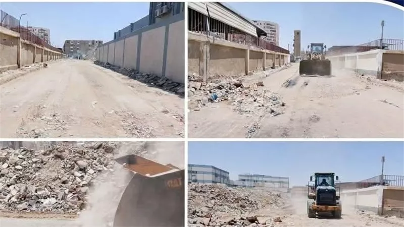 فتح شارع المركز الطبي بالسويس  وإزالة المخلفات والرتش ضمن جهود تحسين الخدمات 