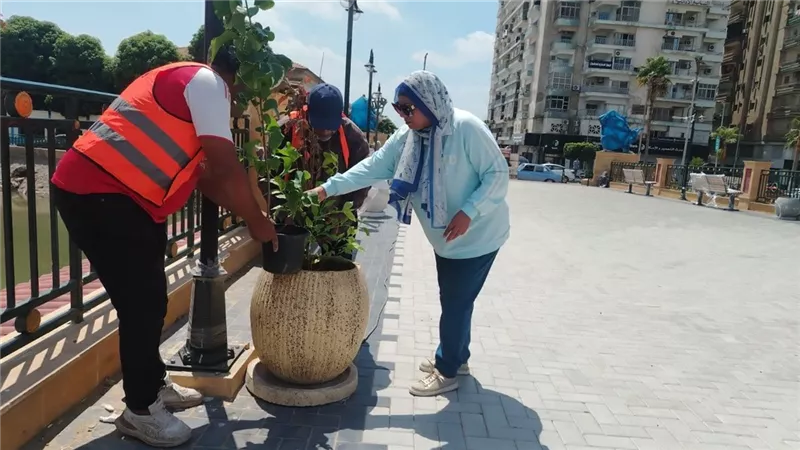 جهاز التطوير والتجميل يواصل رفع كفاءة وتجميل حدائق وميادين الإسماعيلية