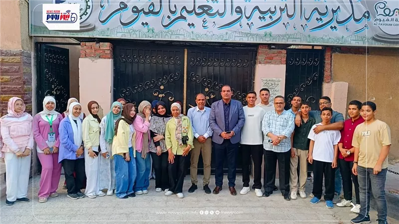 تعليم الفيوم يودع الطلاب المتميزين قبل انطلاق رحلتهم إلى قاعدة فايد الجوية