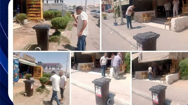 للحفاظ علي النظافةالعامة..حي  فيصل يواصل حملاته للالتزام المحلات بوضع صناديق 