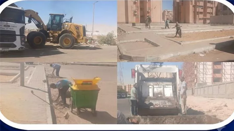 حملات نظافة مكثفة في حي عتاقة بالسويس.. رفع المخلفات من طريق الأدبية