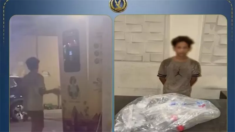 امن الجيزة يضبط طفل سرق عبوات بلاستيكية من ماكينة تدوير القمامة بالدقي