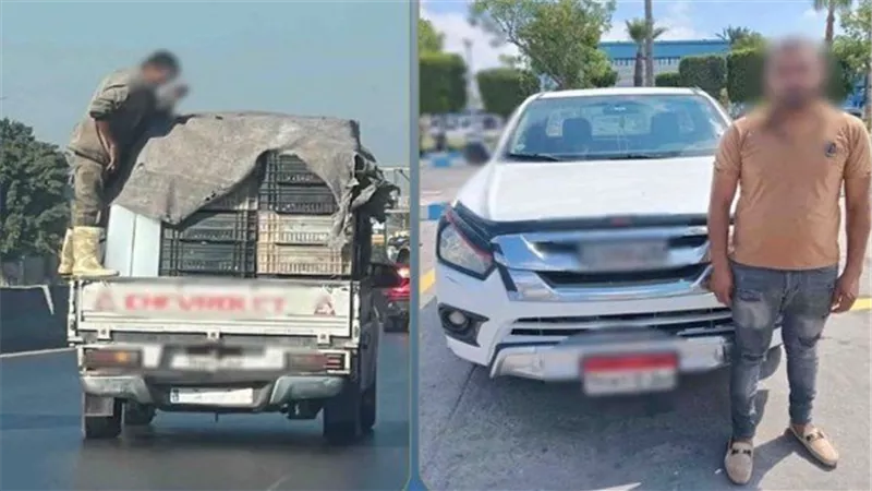 الحمولة مش مربوطة.. ضبط سائق سيارة ربع نقل في الإسكندرية بعد واقعة خطرة