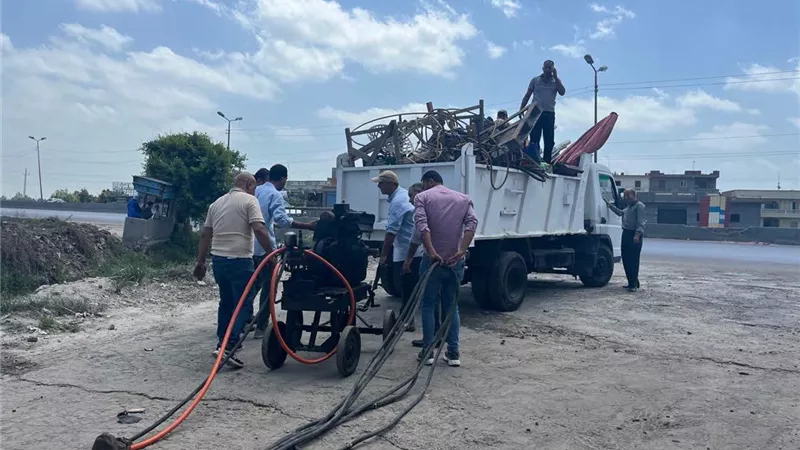حملة مكبرة على المغاسل غير الشرعية بالطريق الزراعي في أبو حمص