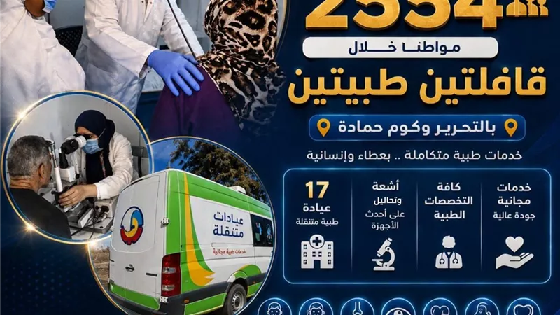 الكشف على 2554 مواطنًا ضمن قافلتين طبيتين بالتحرير وكوم حمادة