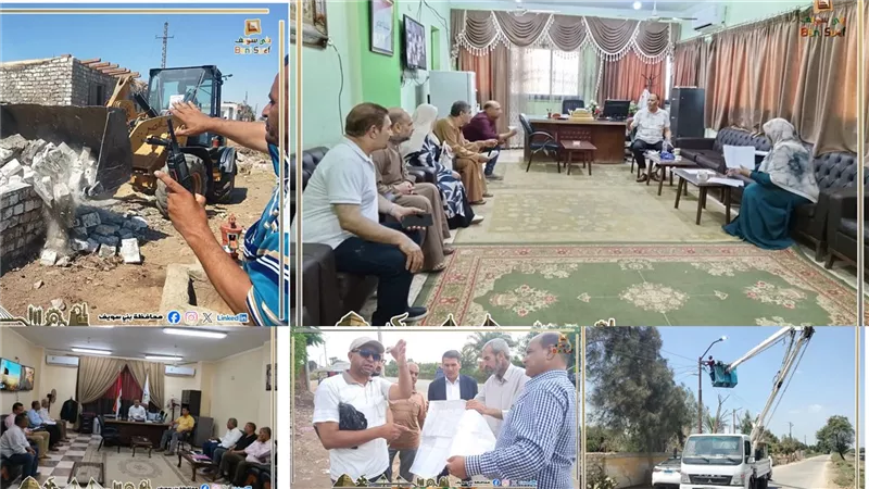 رفع 366 إشغال متنوع ببنى سويف وإيقاف حالات بناء وإزالة تعديات |صور
