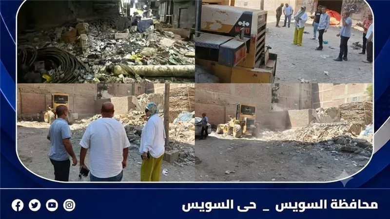 استجابة فورية لشكوى مواطنة.. حملة نظافة مكثفة بشارع الرقعة في حي السويس