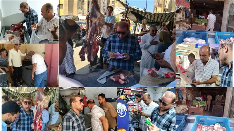 ضبط لحوم وكبدة غير صالحة وتحرير مخالفات بحملات لتموين بنى سويف |صور