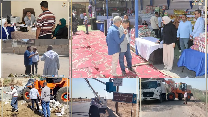 ضبط سلع منتهية ومجهولة المصدر بحملات مشتركة بمركز ببا وإزالة تعديات ببنى سويف