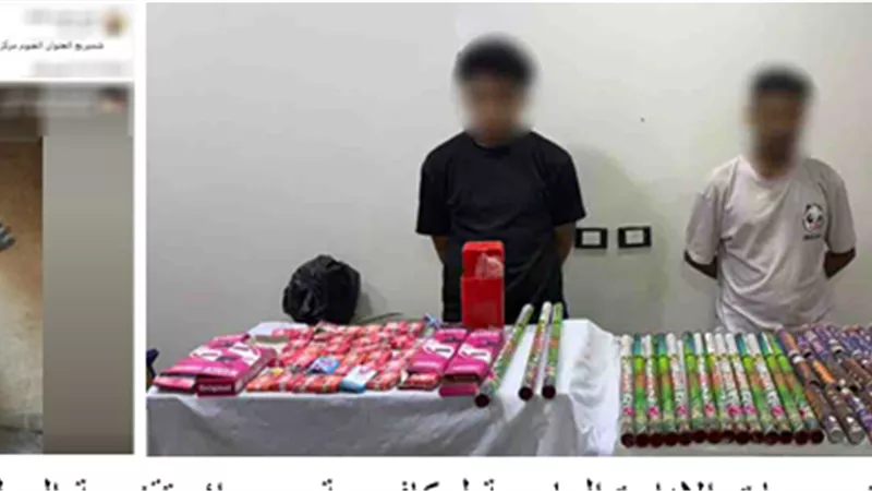 ضبط طالب وصاحب مقهى بحوزتهما 1600 قطعة ألعاب نارية بالقليوبية 