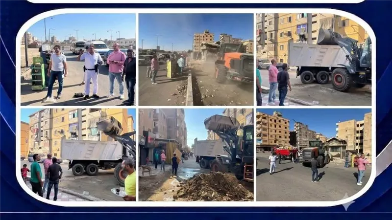 حملة مكبرة لإزالة الإشغالات والتعديات بمنطقة مستقبل حودة بالسويس