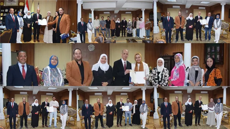 الفرق المتأهلة بجامعة بنى سويف في مسابقة إدارة المخلفات الجامعية |تفاصيل وصور 