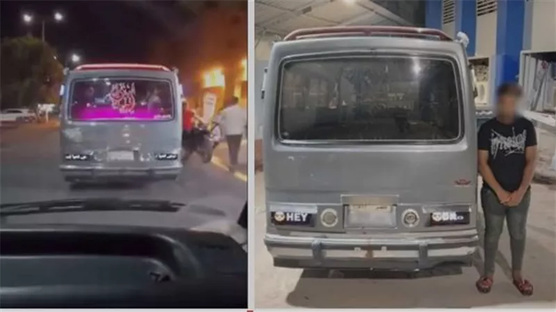 ضبط سائق ميكروباص وضع لافتات مضيئة بعبارات مسيئة في إمبابة