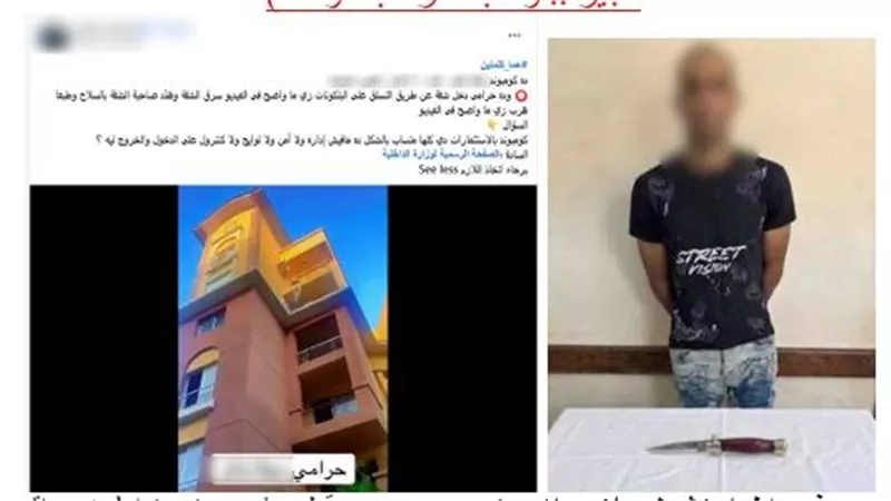 ضبط لص بعد تسلقه شرفة منزل وسرقة هاتف محمول وتهديد صاحبته في الجيزة