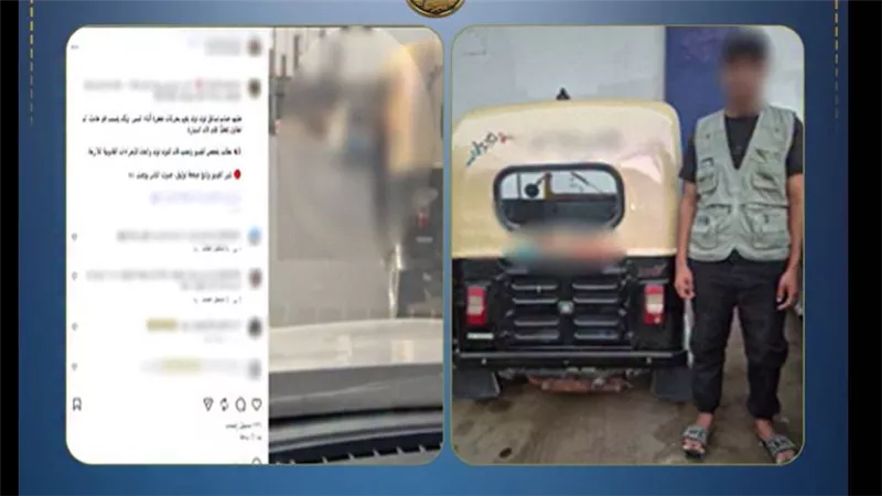 ضبط سائق توك توك أدى حركات استعراضية بإشارات خادشة بحلوان      