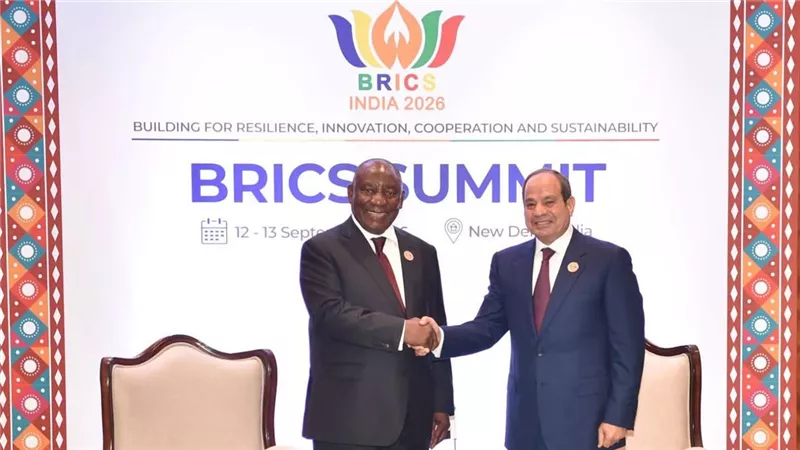 الرئيس السيسي يلتقي نظيره الجنوب الإفريقي على هامش قمة البريكس المنعقدة بالهند
