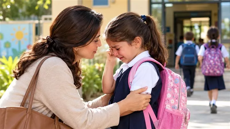 ماذا تفعلين عندما يرفض طفلك الذهاب إلى المدرسة ويبكي؟.. إليك الحل