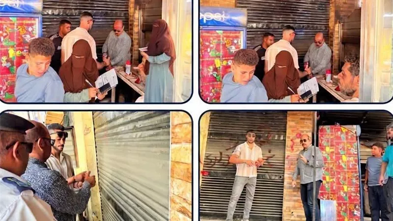 غلق منشأة تجارية مخالفة بحي الأربعين بالسويس لعملها دون ترخيص