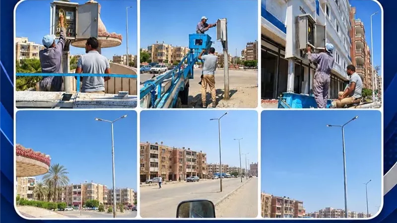 جهود مكثفة لصيانة أعمدة الإنارة بحي فيصل والاستجابة السريعة لشكاوى المواطنين