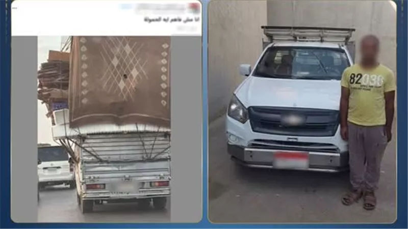 حمولة زائدة تهدد حياة المواطنين.. ضبط سائق «ربع نقل» بالشرقية