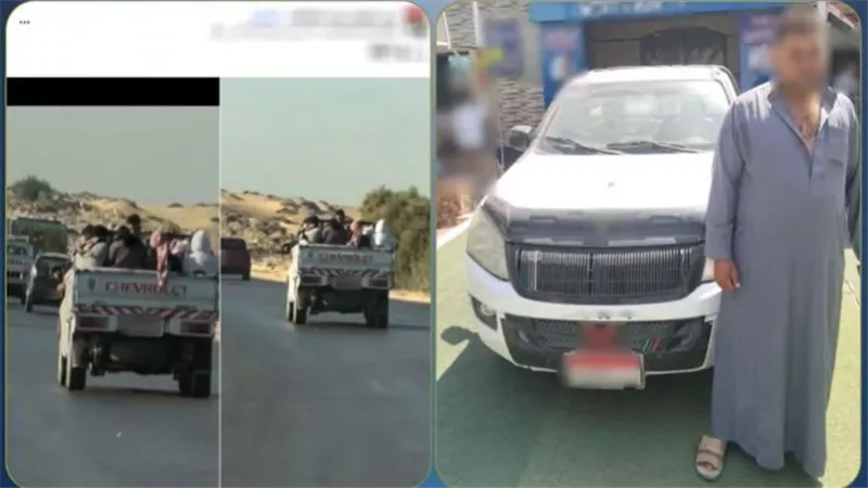 لا رخصة ولا أمان.. ضبط سائق «ربع نقل» حمّل العمال فوق الصندوق