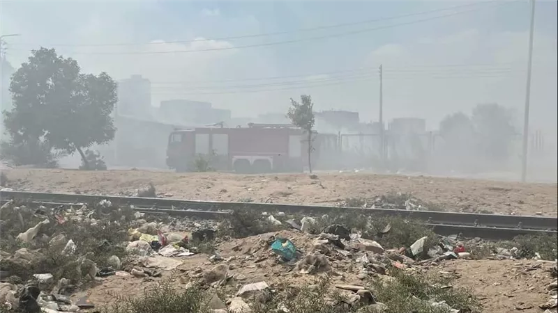 السيطرة على حريق بهيش وبوص بأرض فضاء في الخانكة بالقليوبية دون خسائر بشرية