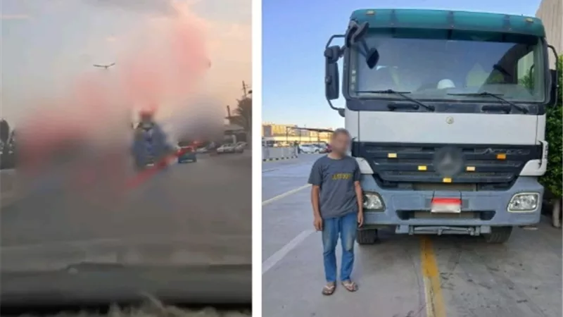 ضبط سائق سيارة نقل لقيادته برعونة على طريق بالغربية