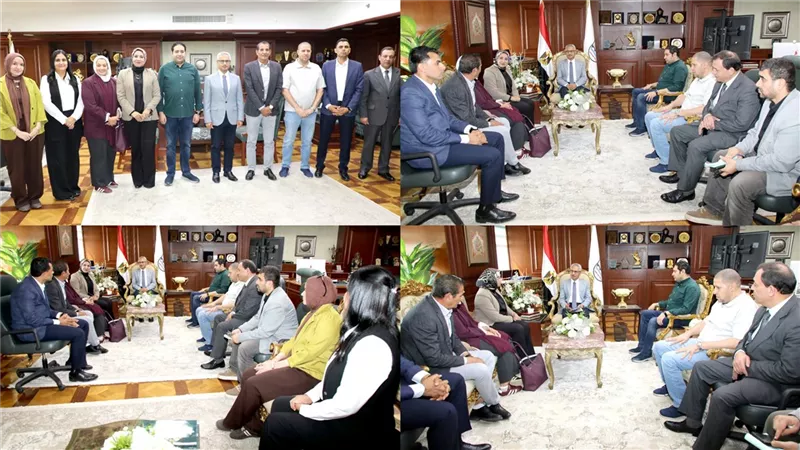 محافظ بني سويف يلتقي وفد صناع الخير لمتابعة نتائج تطوير مدرسة التربية الفكرية