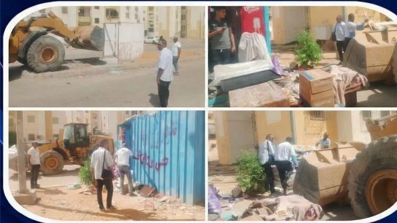 حملة مكبرة لإزالة الإشغالات والتعديات وغلق المنشآت المخالفة بحي عتاقة