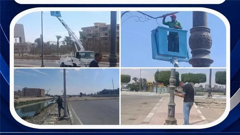  السويس يكثف أعمال تطوير وصيانة شبكة الإنارة  استعدادًا لاحتفالات 24 اكتوبر